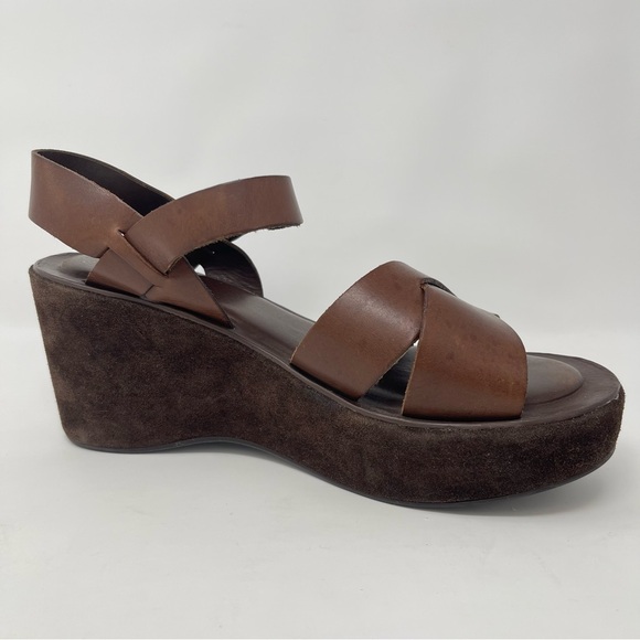 Kork-Ease Ava Suede & Leather‎ Platform Sandal Chocolate Brown, Women\'s Size 9